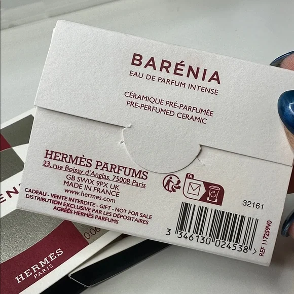 Hermès BARENIA intense bundle Ceramic scent holder & 2- 2ml sample sprays.